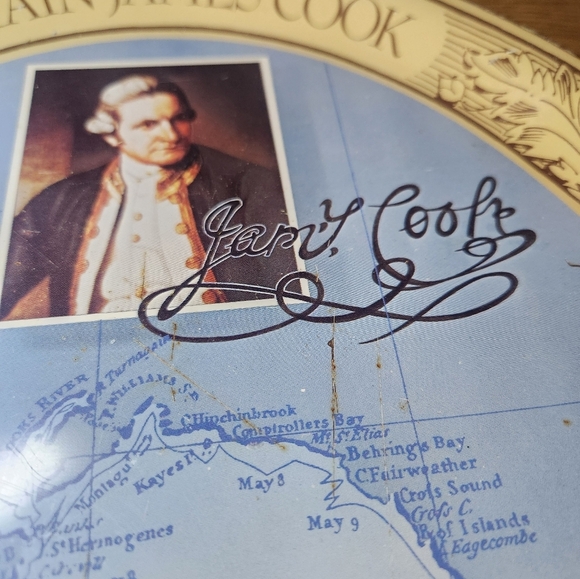 Captain James Cook Commemorative Plate Coca Cola Vintage - Picture 3 of 5